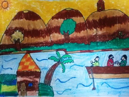 Painting by Heet Bagrecha - Boating