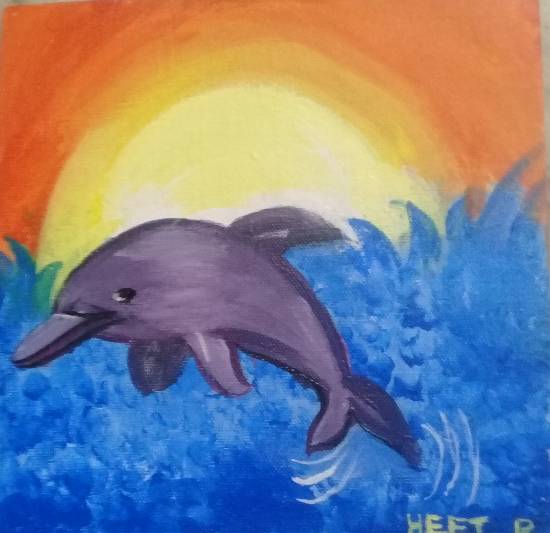 Painting by Heet Bagrecha - Dolphin