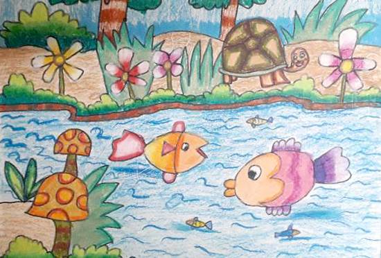 Painting by Heet Bagrecha - Marine life