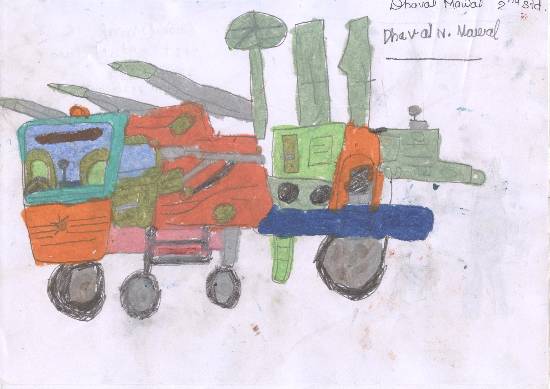 Painting by Dhaval Mawal - Tractor