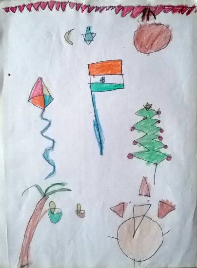 Painting by Adarsh Aleti - Festivals in India