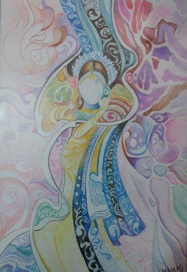 Painting by Manas Chawla - Radha's Affection