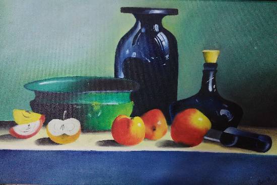 Painting by Manas Chawla - Oil Still Life