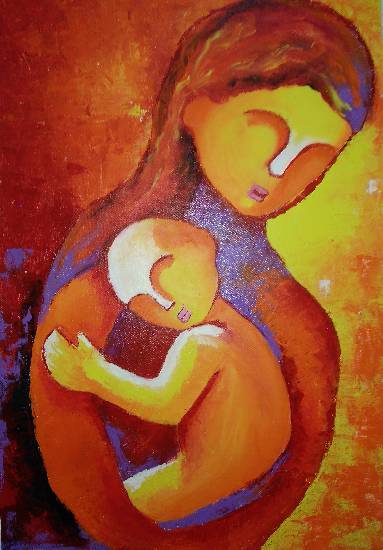 Painting by Manas Chawla - Mother's Love