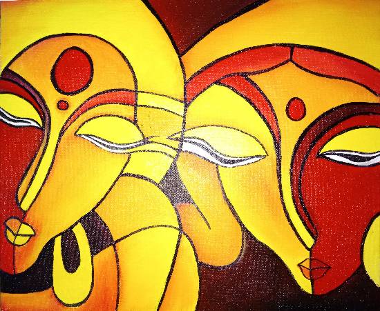 Painting by Manas Chawla - Radha & Krishna