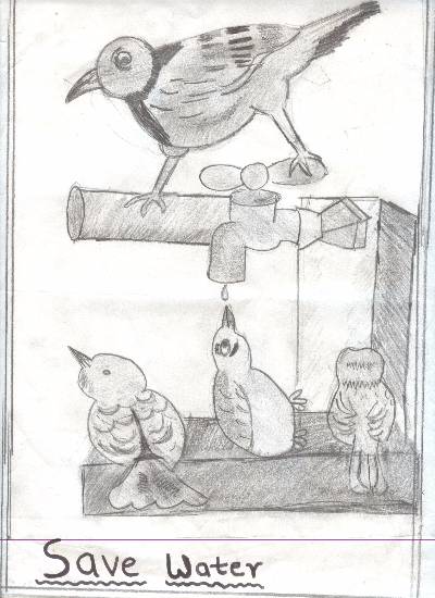 Painting by Sujata Gandhe - Save water