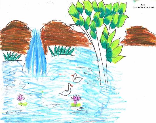 Painting by Sujata Gandhe - Swan