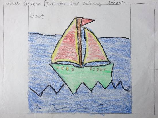 Painting by Mahi Jadhav - Boat