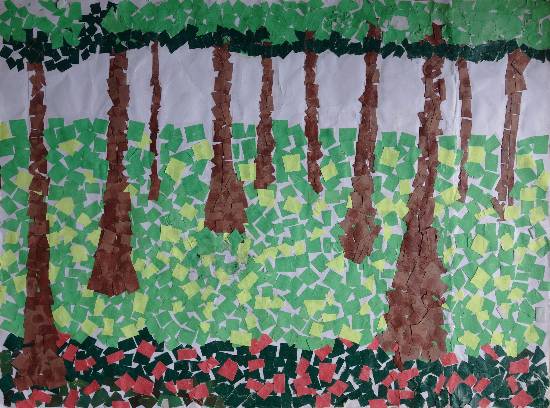 Paintings by Mahroonisha  - Tree Plantation