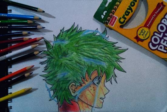 Painting by Pranav Tyagi - Izuku midoriya from boku no hero academia