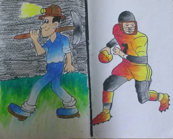 Painting by Sejal Vishnu Khandelwal - Sportsman