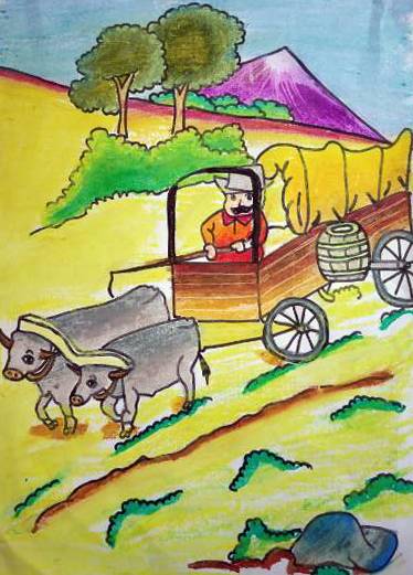 Painting by Sejal Vishnu Khandelwal - Rural Life