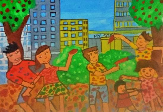 Painting by Anushka Samit Bandiwdekar - Holi