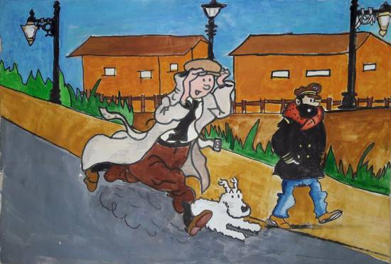 Painting by Arnav Dulal Ghosh - Tintin