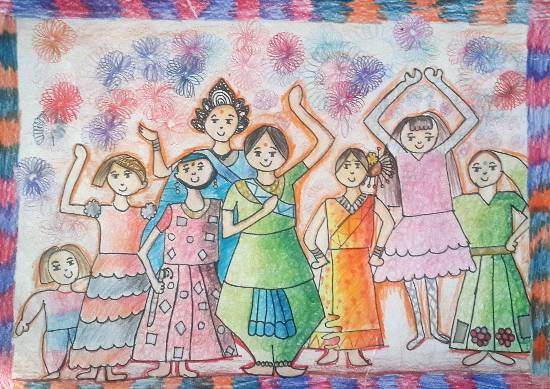 Painting by Deeva Sajith Abraham - Dancing Diva