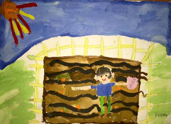 Painting by Deeva Sajith Abraham - Farm