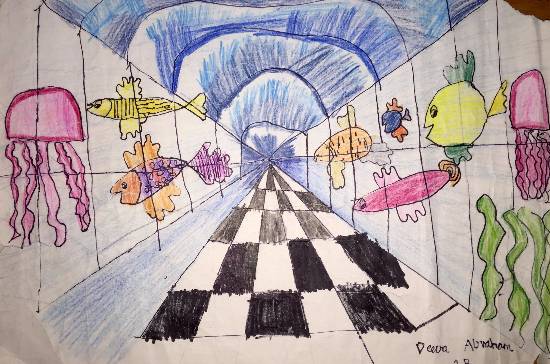 Painting by Deeva Sajith Abraham - Aquarium