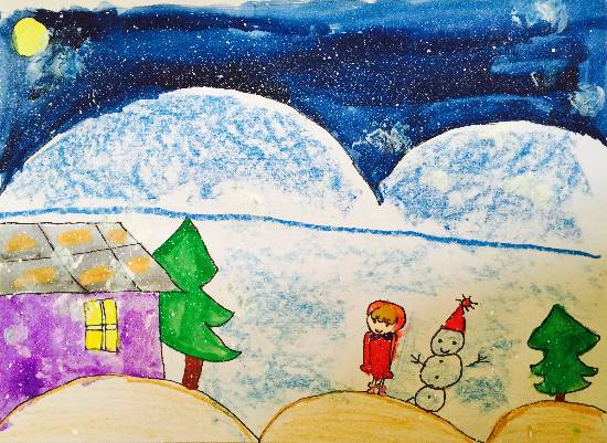 Painting by Deeva Sajith Abraham - Snow