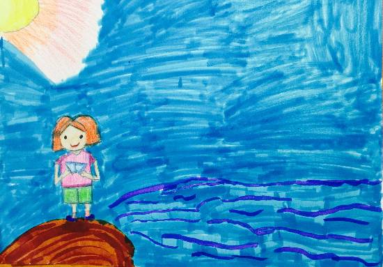 Painting by Deeva Sajith Abraham - Happy reading