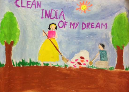 Painting by Amulya Alatagi - Clean India