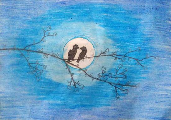 Painting by Amulya Alatagi - Birds