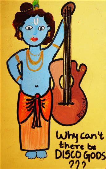 Painting by Jasika Mandar Sawant - Little Krishna