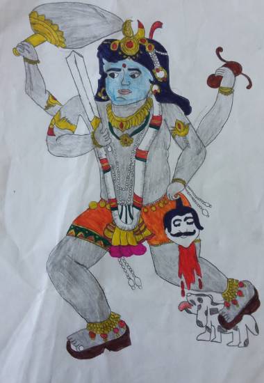 Jai Mahakali amma ❤️🙏🏻🔥 Drawing color pencil #mahakali #kalima #ka... |  TikTok