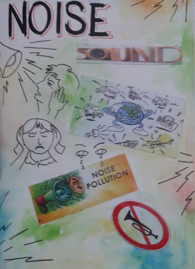 Painting by Krisha Amish Shah - Noise pollution