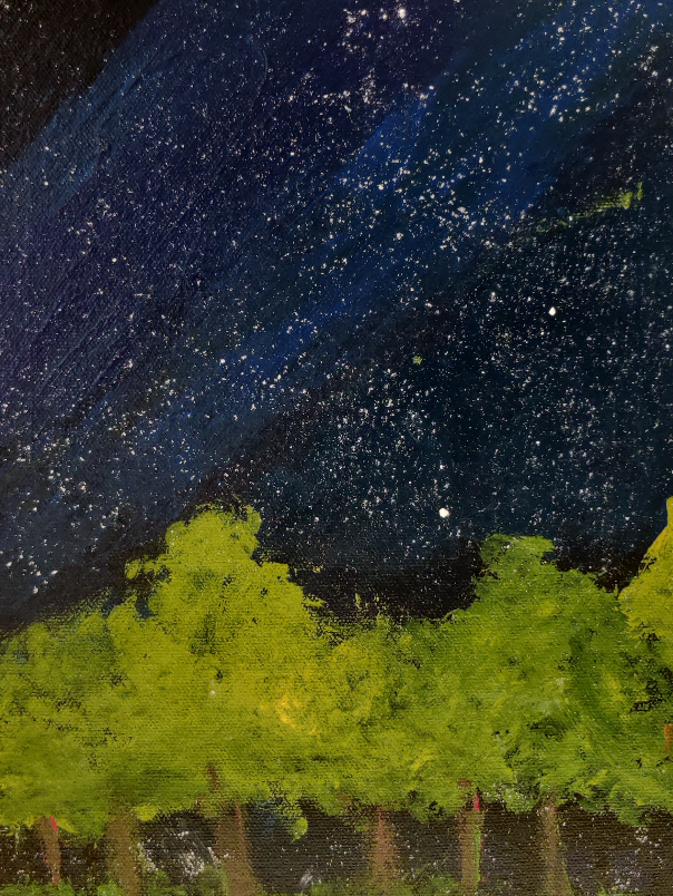 Painting by Saanvi Rajendra Kulkarni - Starry night