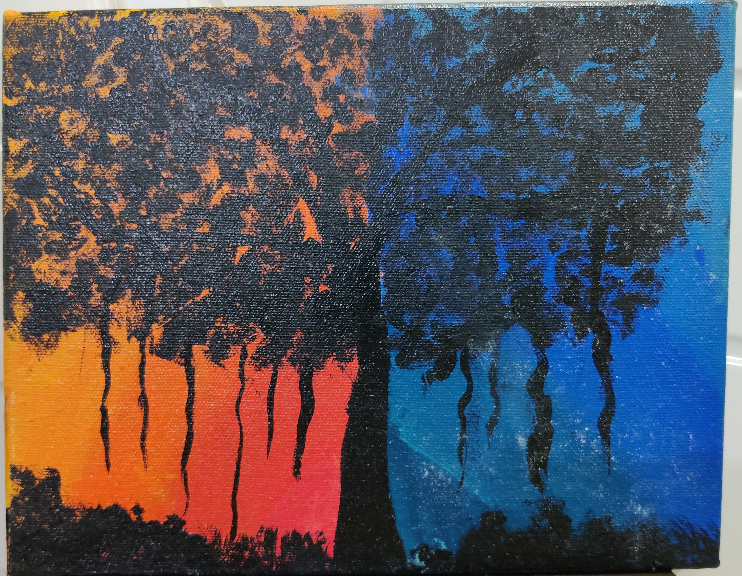 Painting by Saanvi Rajendra Kulkarni - Day and night