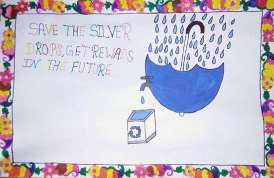 Paintings by Sandhya Devi - Save Water