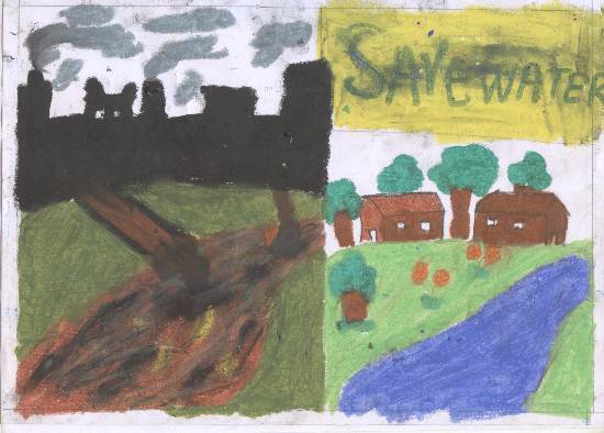 Painting by Yashawardhan Bahubali Chougule - Save Water