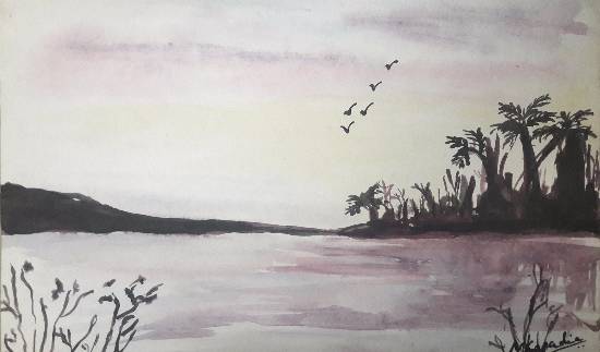 Painting by Mariya Kapadia - Lake
