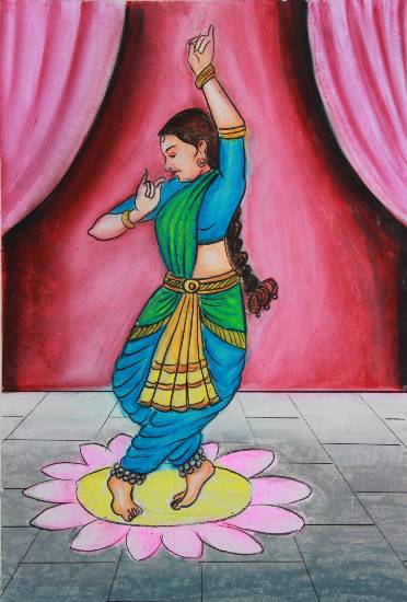 Painting by Meghna Unnikrishnan - Bharathanatyam Dancer