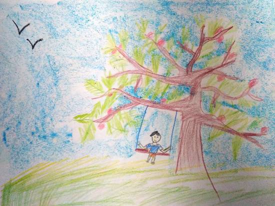 Painting by Atharva Atish Jadhav - Solitude