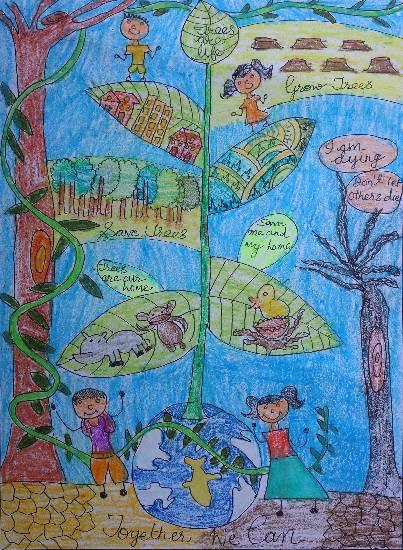 Painting by Medini Mahesh Padoshi - Together We Can