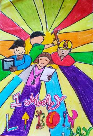 Painting by Medini Mahesh Padoshi - Happy Labor day