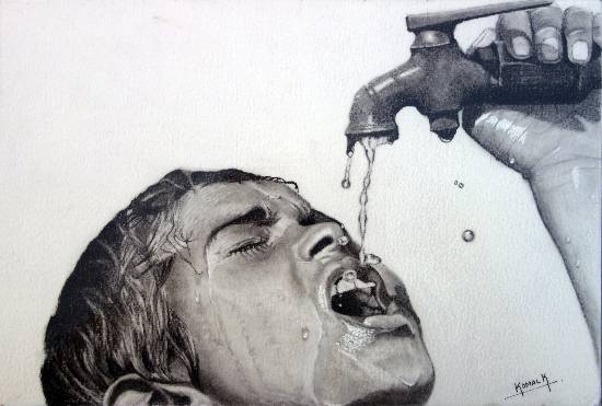 Painting by Komal Ajay Kumthekar - Save water