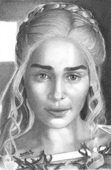 Painting by Komal Ajay Kumthekar - Daenerys Targaryen