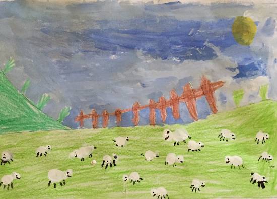 Painting by Neil Gaur - Sheeps
