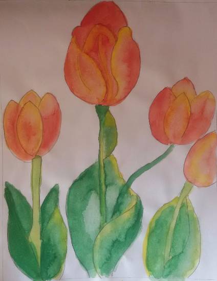 Painting by Nilesh Harendra Mishra - Tulips