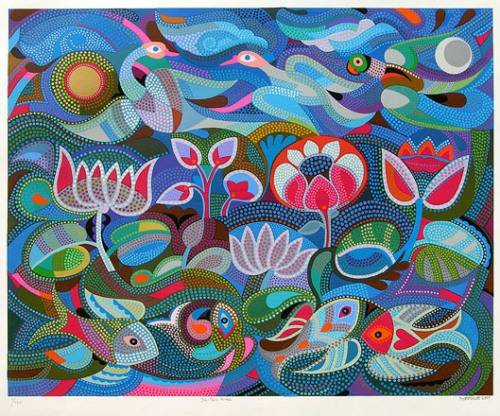 Limited Edition Print by Jyoti Bhatt - Jal-Thal-Nabh