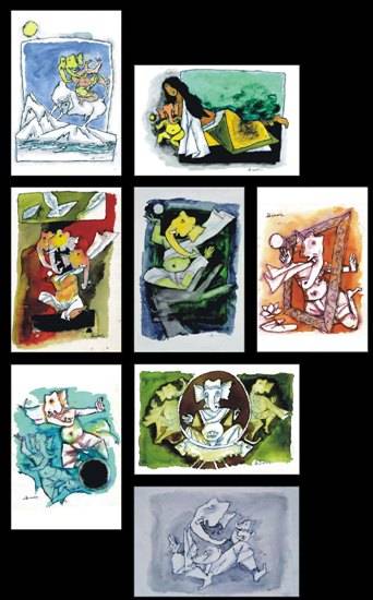 Paintings by M F Husain - Astavinayak