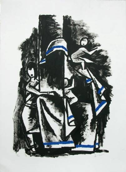 Paintings by M F Husain - Eternal Mother II