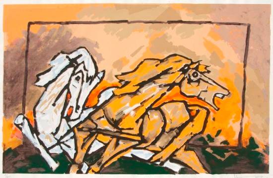 Limited Edition Print by M F Husain - Horse III