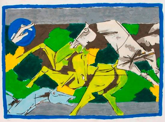 Paintings by M F Husain - Horse II