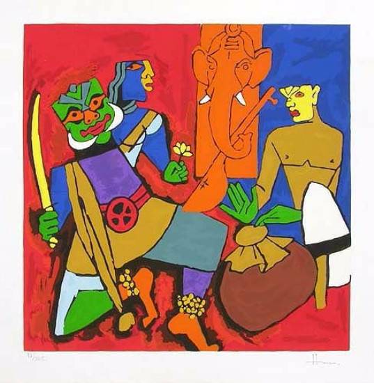 Paintings by M F Husain - Kerala - I