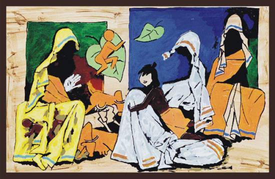 Paintings by M F Husain - Mother