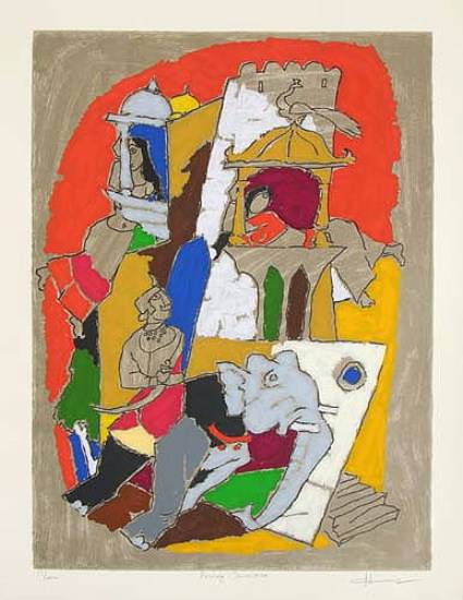 Limited Edition Print by M F Husain - Princely - Jaisalmer