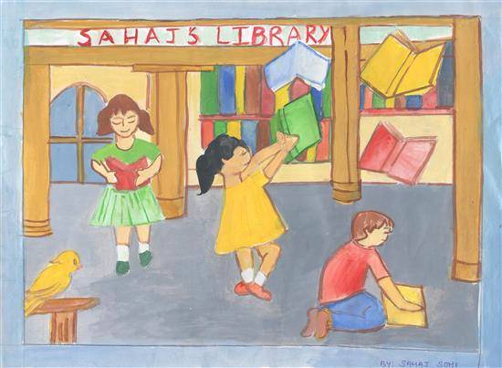 Painting by Sahaj Sohi - Library